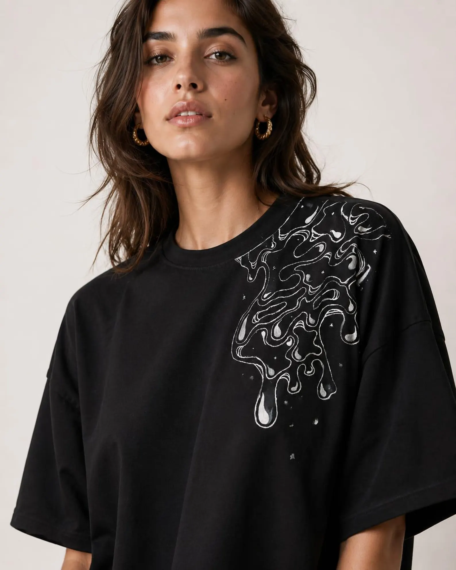 Hand Painted Abstract Oversized T-Shirt | Unisex Premium Cotton Tee | Artisan Graphic Shirt | Minimalist Streetwear | Wearable Art